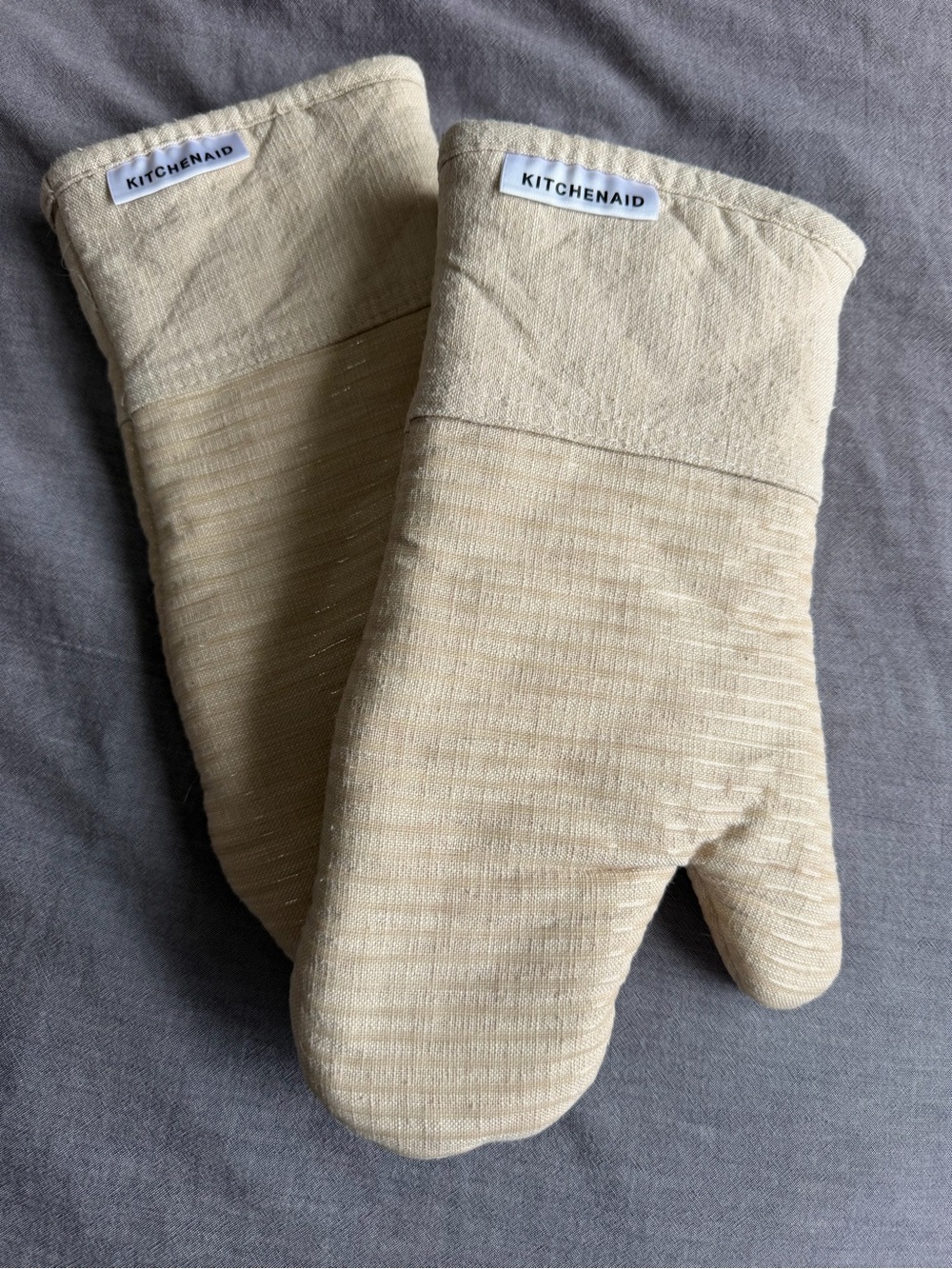 Kitchenaid Oven Mitts / Pot Holders Set of 2 linen colored